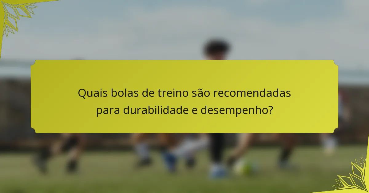 Quais bolas de treino são recomendadas para durabilidade e desempenho?
