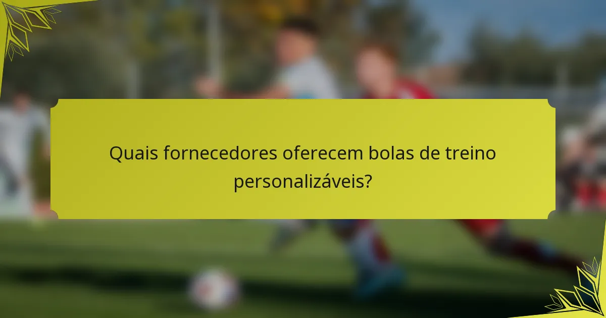 Quais fornecedores oferecem bolas de treino personalizáveis?