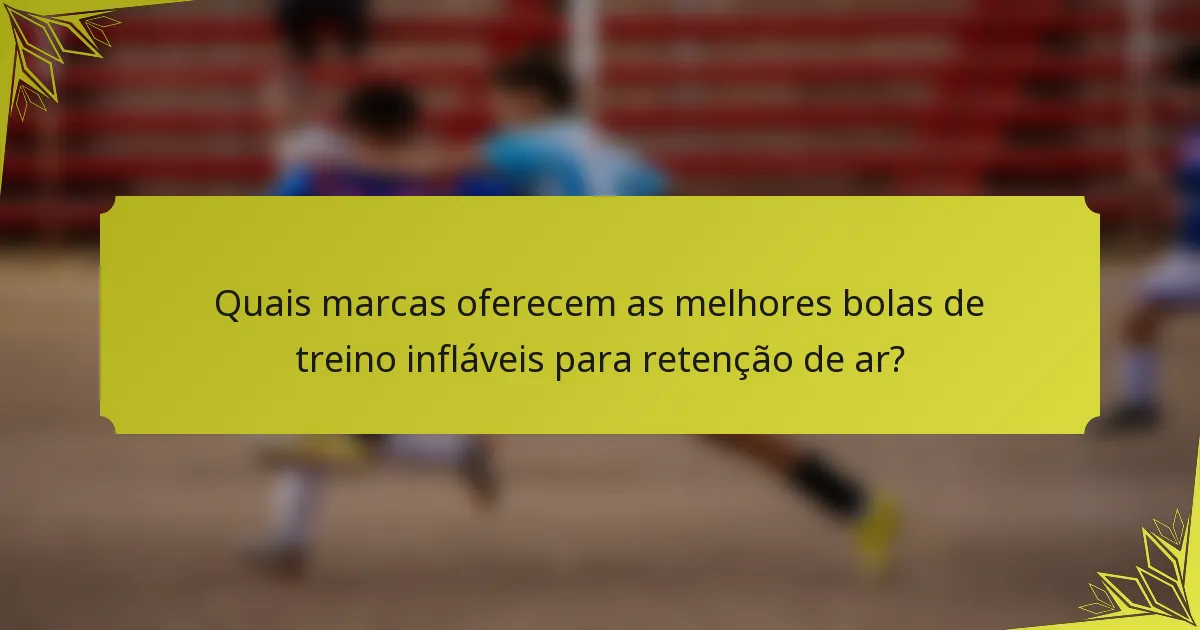 Quais marcas oferecem as melhores bolas de treino infláveis para retenção de ar?