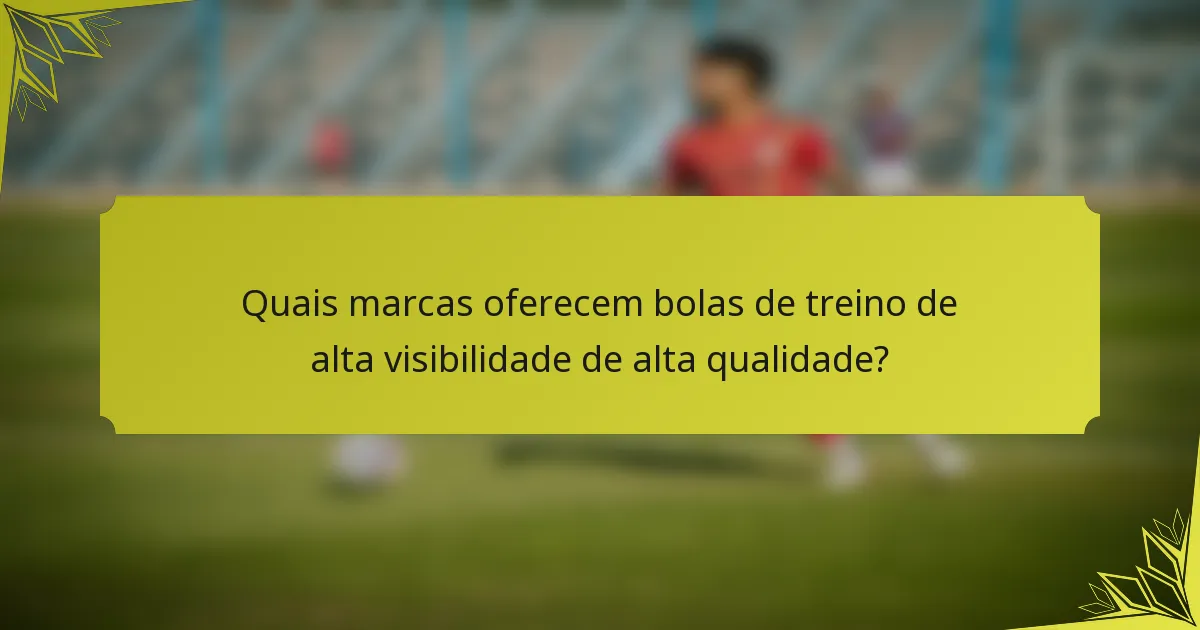 Quais marcas oferecem bolas de treino de alta visibilidade de alta qualidade?
